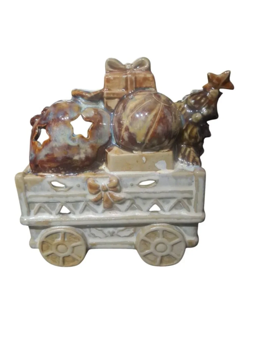 Illuminated Ceramic Christmas Train 4 Pc by Lifestyle Studios Holiday Collection